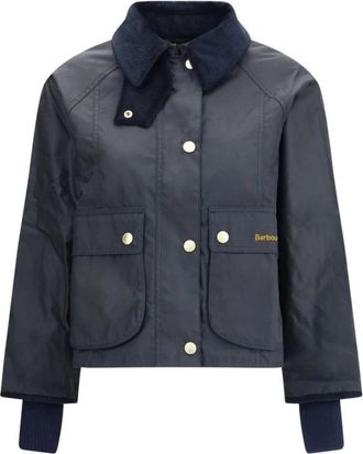 Barbour Gewaxte jas met moderne cropped pasvorm - Dames - Zomerjassen - Blauw - XS - Katoen - Jassen