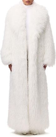 Naked Wardrobe Faux Shearling Coat in Ivory at Nordstrom, Size Medium