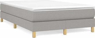 vidaXL Cama Box Spring Con Colch&oacute;n Tela Gris Claro 120x190 Cm Vidaxl