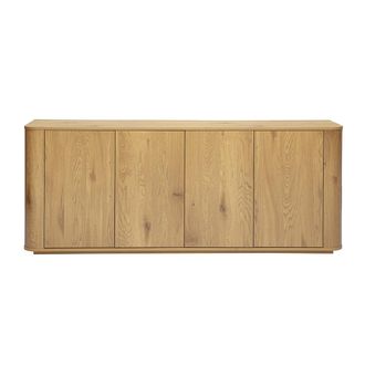 Miliboo Buffet Acabado Madera Clara Roble 4 Puertas L180 Cm Negan