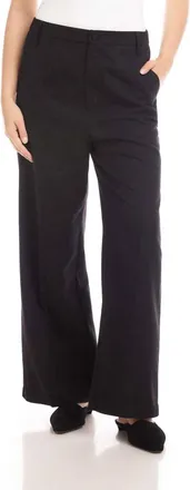 Karen Kane Rhinestone Embellished Wide-Leg Trousers In Black