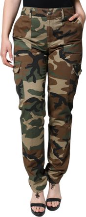 Dolce & Gabbana Womens Camo Cargo Pants - Brown Cotton - Size EU 36 (Womens)