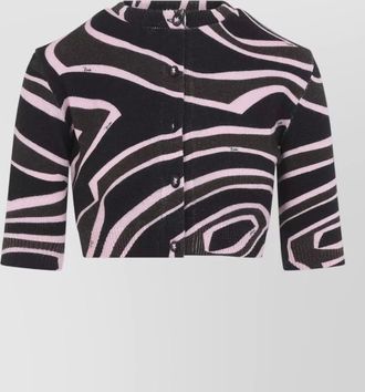 Pucci wool cropped printed cardigan