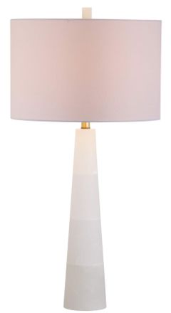 Safavieh Lampara de mesa de alabastro blanco