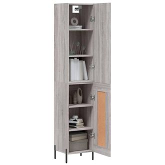 Berkfield Home Highboard Grey Sonoma 34.5x34x180 cm Engineered Wood