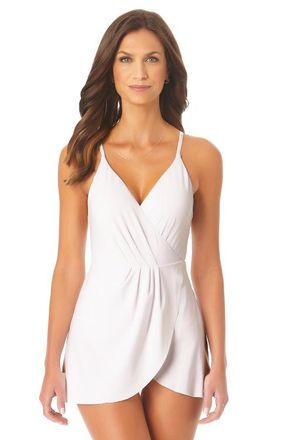 Anne Cole Womens Swim Dress With Skirted Bottom in White at Nordstrom, Size 10