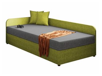 Mirjan24 Mobilier1 - Cama Memphis 128, Lux 22 + Lux 06, Individuales, 90x200, Tapiz, Somieres, 95x205x60cm
