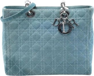 Dior Pre-owned Quilted Denim Handbag - Dames - Vintage Handtas - Blauw - ONE Size - Denim - Vintage