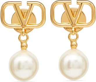 Valentino Garavani Golden VLogo Signature Earrings