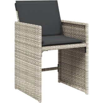 vidaXL Sillones De Jard&iacute;n Con Cojines 4 Uds Rat&aacute;n Sint&eacute;tico Gris Claro Vidaxl