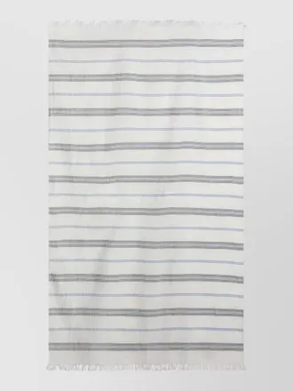 Tekla beach scarf striped pattern fringed edges