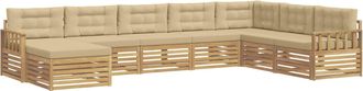 vidaXL Conjunto De Sof&aacute;s De Exterior 8 Uds. Y Beige Vidaxl