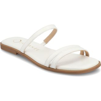 Journee Collection Brisa Slide Sandal in White at Nordstrom Rack, Size 9
