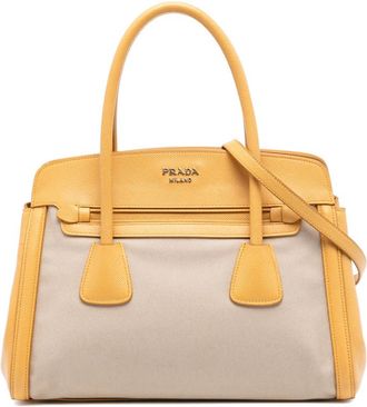 Prada Pre-owned Prada Saffiano Cuir Trimmed Canapa Satchel Ladies 5M6OQI00XHXCOK7S