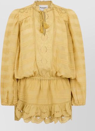 Isabel Marant blouse high collar puff sleeves lace