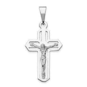 Diamond2Deal 14k White Gold Crucifix Pendant