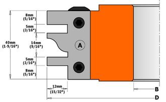 CMT 695.014d Par De Cuchillas Para Perfiles Machihembrados Perf. D (40x24.5x2)