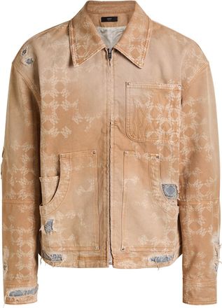 Amiri Denim Repair Logo-monogram Jacket - Camel - M