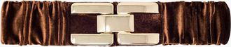 Q2 Womens Velvet Belt In Brown