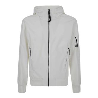 C.P. Company Light Jackets, male, White, Size: M Shell-R Hooded Lens Jacket