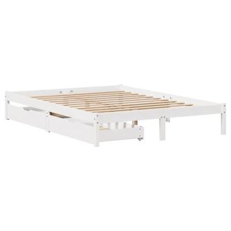 Berkfield Home Full Bed Frame without Mattress White 140x200 cm Solid Wood Pine