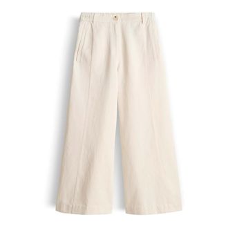 OPUS Model 10004 Wijde broek - Dames - Broeken - Beige - Maat: S
