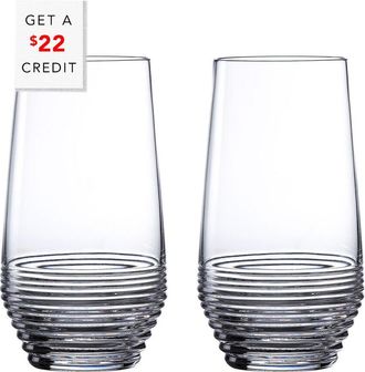 Waterford Set Of 2 Mixology Circon Hiball Glasses With $22 Credit