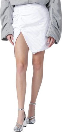 Vivienne Westwood Gedrapeerde Minirok met Plooitjes - Dames - Korte rokken - Wit - S - Katoen - Rokken