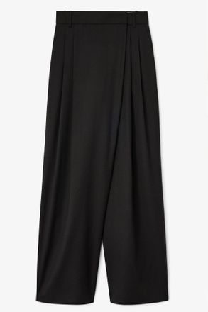 Ganni Black Cross-over Pants - Size 32