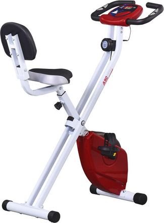 HOMCOM Homcom - Bicicleta Est&aacute;tica Para Ejercicios Profesional De Forma X Con 8 Niveles Resistencia Magn&eacute;tica Pantalla Lcd Asiento Con Altura Ajustable 43x97