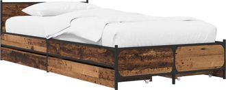 vidaXL Estructura De Cama Con Cabecero Madera Envejecida 80 X 200 Cm Vidaxl