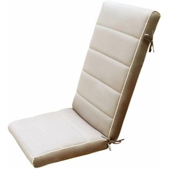 COSMA Cosma - Cuscino in poliestere sfoderabile impermeabile con schienale alto 115x46 cm per sedia poltrona - Tan
