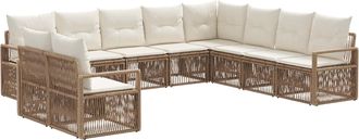 vidaXL Conjunto De Sof&aacute;s De Jard&iacute;n 10 Uds. Beige Rat&aacute;n Sint&eacute;tico Vidaxl