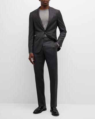 Canali Mens Solid Wool Tic Suit