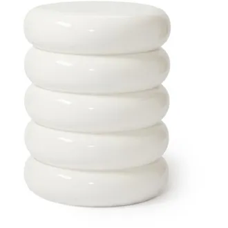 Relaxdays Relaxdays Side Table & Stool, Bubble Design, Living Room Decor, HxD: 45 x 31 cm, Metal, White