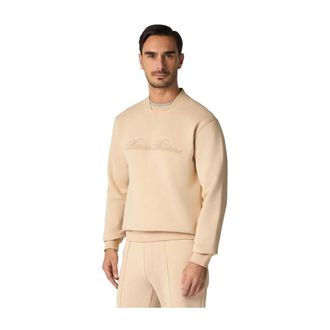 Brooks Brothers Cotton Crewneck Logo Jumper - male - Brooks Brothers - Sweatshirts - Beige - 2XL - Sweatshirts & Hoodies