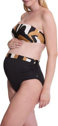 Cache Coeur Od&eacute;on Maternity Bikini in Black Multicolor at Nordstrom, Size X-Large