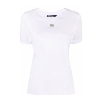 Dolce & Gabbana T-Shirts, female, White, Size: XS Logo T-shirt