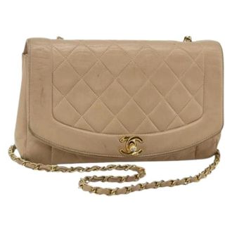 Chanel Pre-owned Cross Body Bags, female, Beige, Size: ONE SIZE Pre-owned Vintage Shoulder Bag