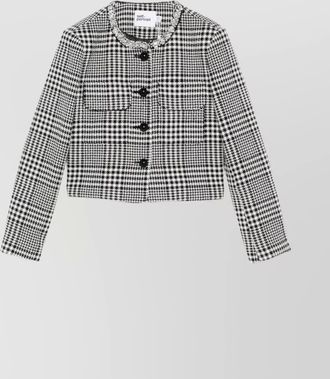 Self Portrait checked wool blend jacket