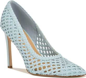 Nine West Tatiana Pointed Toe Pump in Light Blue Woven at Nordstrom, Size 10