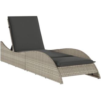 vidaXL Vidaxl - Tumbona Con Coj&iacute;n Rat&aacute;n Sint&eacute;tico Gris Claro 60x205x73 Cm