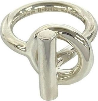 Herm&egrave;s Silver Silver 925 Band Ring (Pre-Owned)