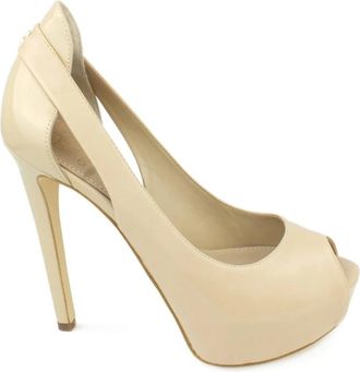 Guess Peep Toe Pump - Dames - Pumps - Beige - 40 EU - Leer - Schoenen