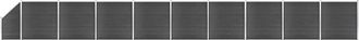 vidaXL Vidaxl - Juego De Paneles De Valla Wpc Negro 1657x(105-186) Cm