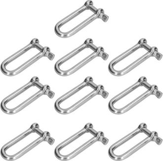 OEM Grillete Recto Largo De Acero Inoxidable 304 Con Pasador Y Tornillo - Conector Para Cable Y Cadena - Paquete De 10 M6