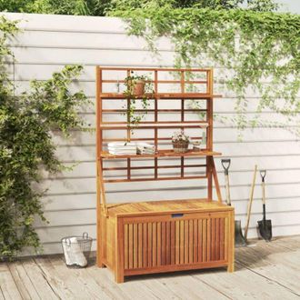 vidaXL Caja De Almacenaje Con Enrejado Madera De Acacia 99x50x160 Cm Vidaxl