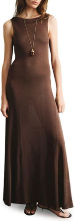 Mango Draped Back Knit Maxi Dress in Chocolate at Nordstrom, Size 10