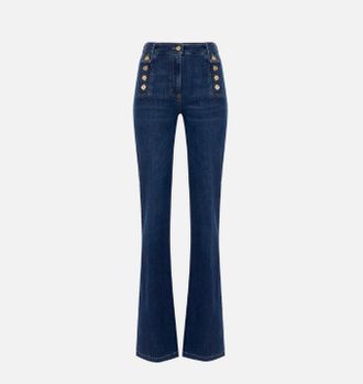 デニム・ジーパン ELISABETTA FRANCHI Woman Jeans Blue PJ91I 139 donna-abbigliamento-jeans-no-