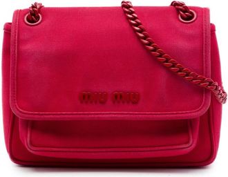 Miu Miu Pre-owned Miu Miu Canvas Canapa Chain Flap Crossbody Ladies XUPQ7TS5QLT09ZFA
